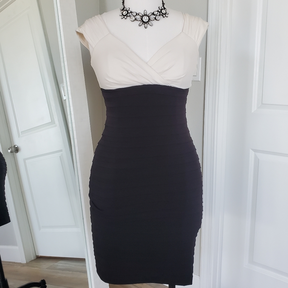 Bodycon two-tone dress